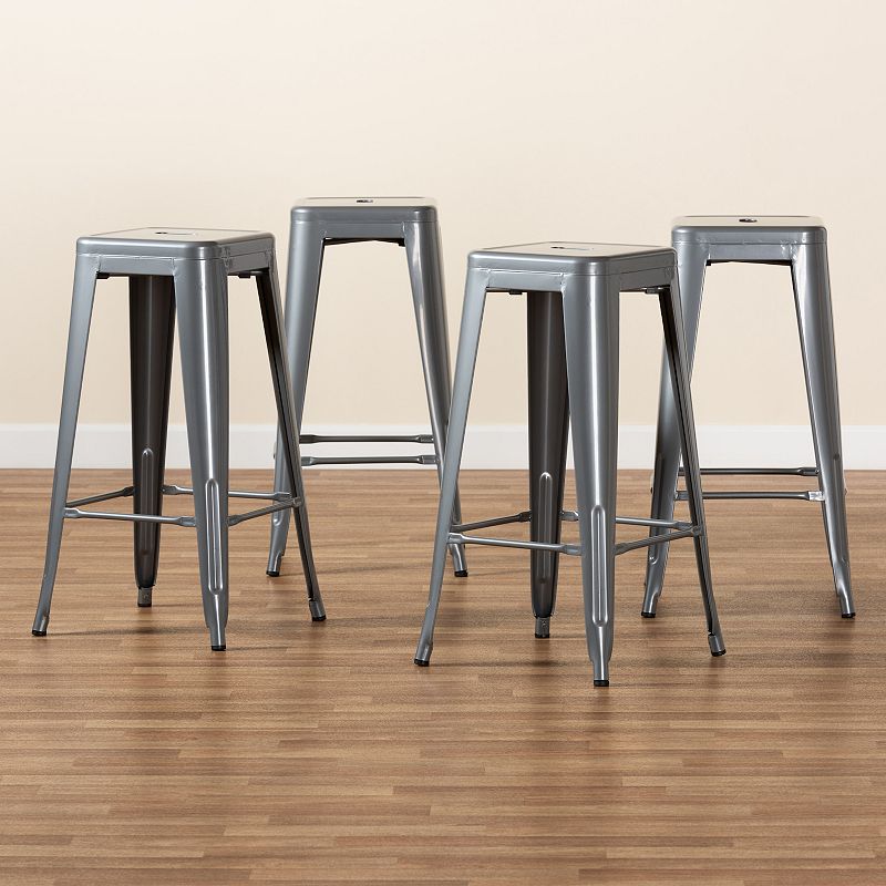 Baxton Studio Horton Bar Stool 4-piece Set