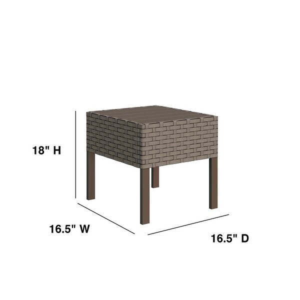 Keys Outdoor End Table in Summer Fog Wicker