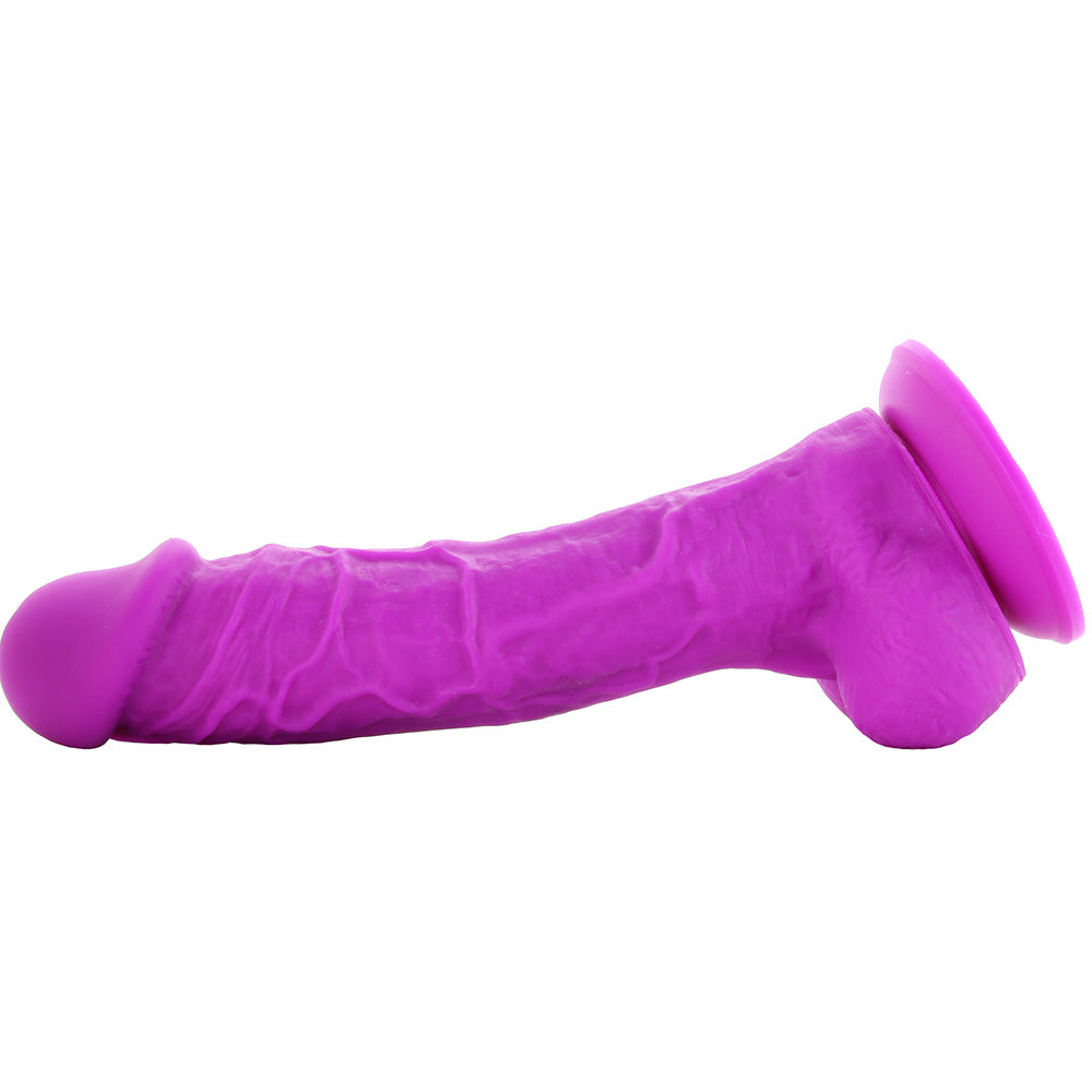 Colours 8 Inch Dual Density Silicone Dildo in Purple