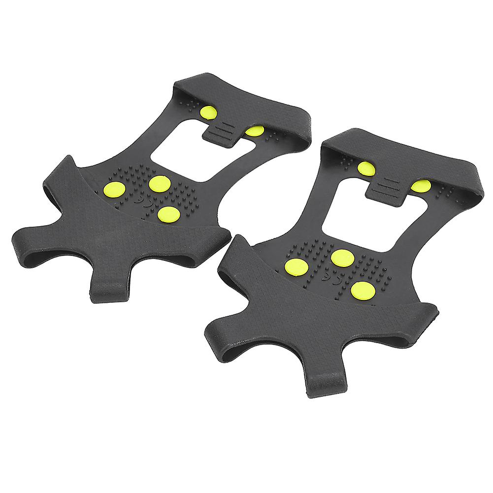 1 Pair Universal 10 Teeth Anti Slip Ice Cleat Shoe Grips Spikes Cleats Crampons For Hiking Climbingxl:43-45