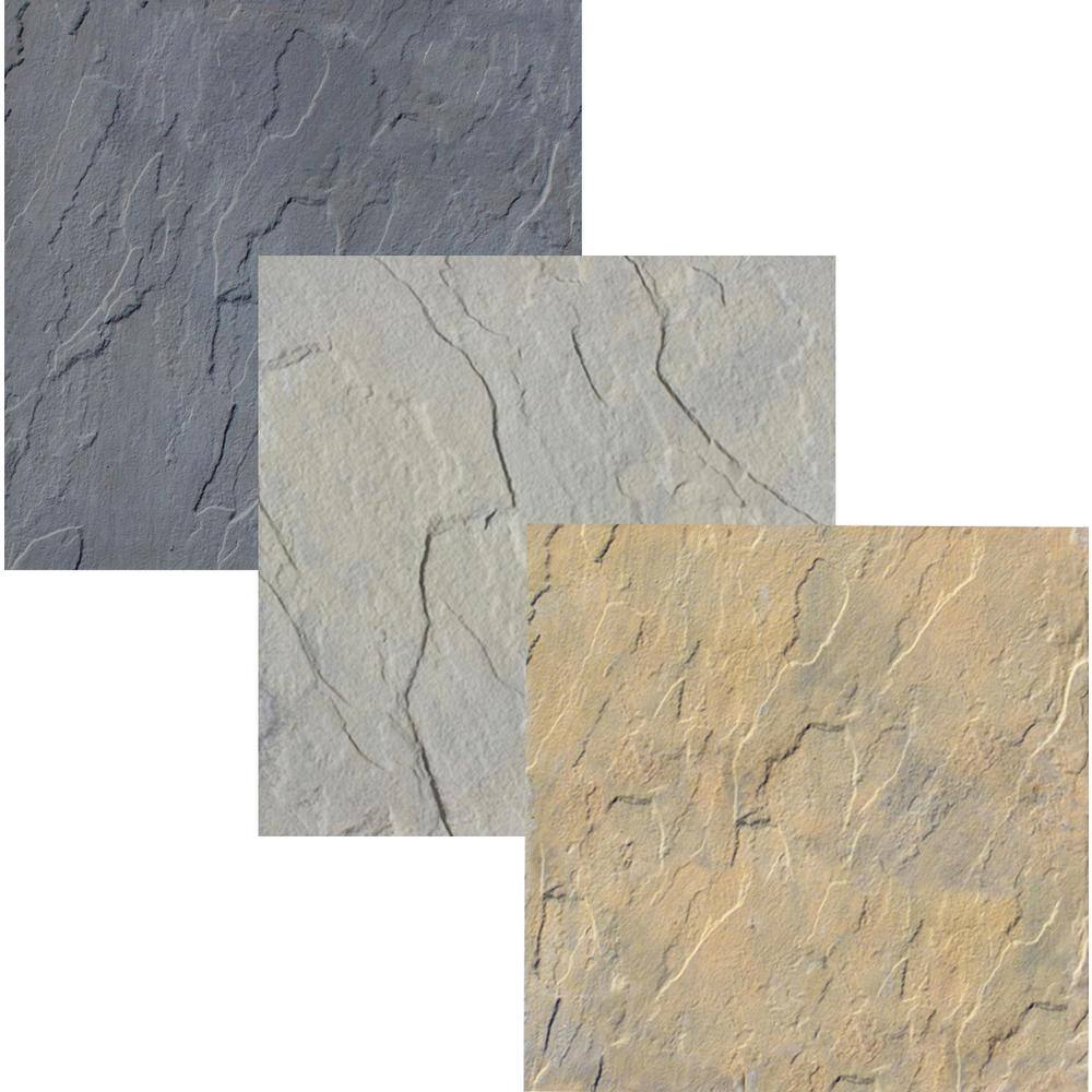 Nantucket Pavers Yorkstone 6 in. x 6 in. x 1.5 in. Multi-Color Concrete Paver Sample Box (3-Pieces) 20600