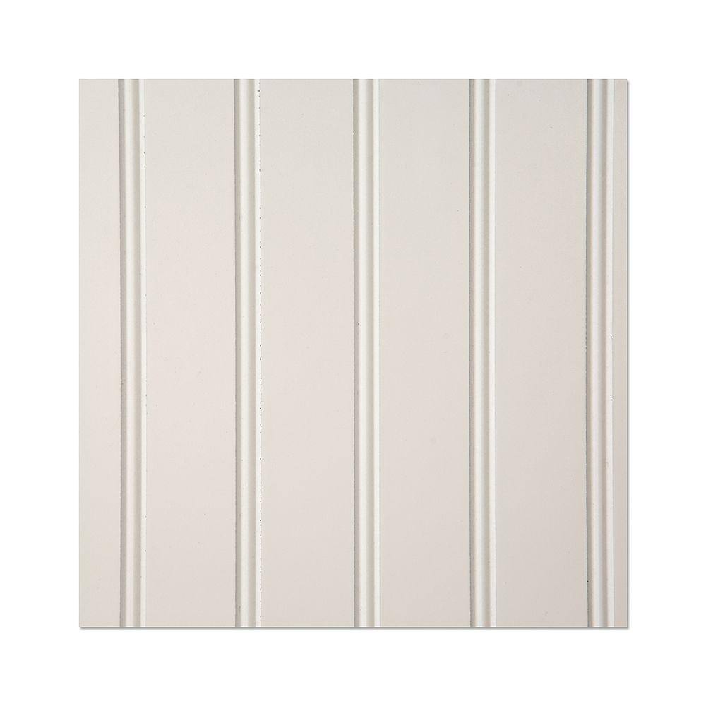 EUCATILE 32 sq. ft. 316 in. x 48 in. x 96 in. Beadboard White True Bead Panel 975-759