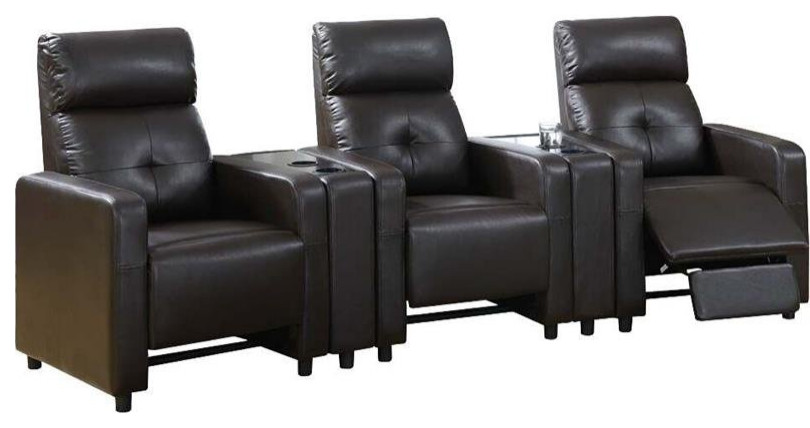 ACME Britten Home Theater (Motion) in Espresso PU   Theater Seating   by Homesquare  Houzz