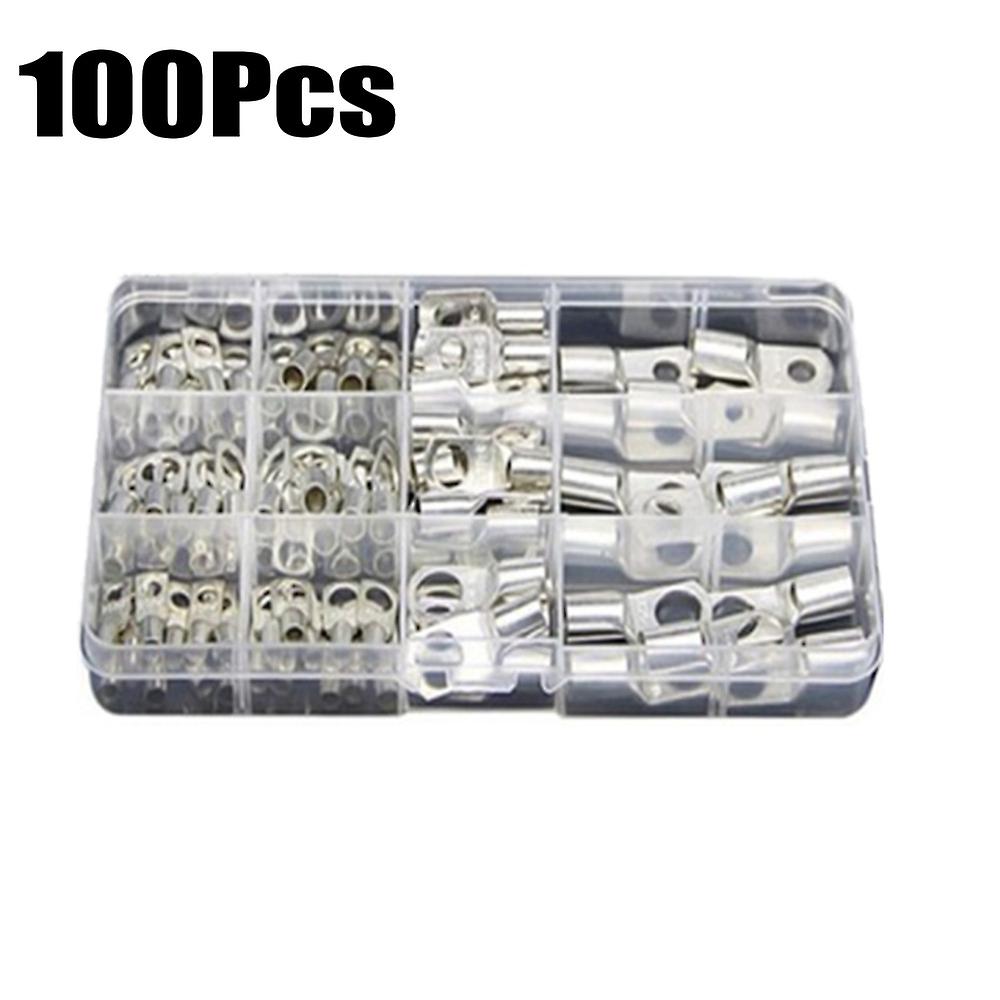 Born Pretty 60/100/240 Pcs Sc Cable Lugs Tinned Copper Lug Ring Wire Connectors Bare Cable Terminals 10 Sizes