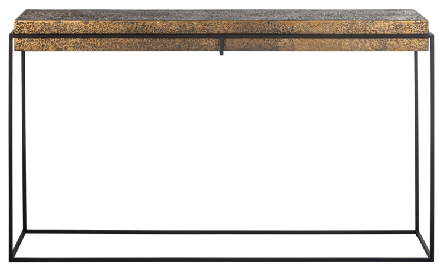 Rustic Gold Console Table  OROA Dover   Industrial   Console Tables   by Oroa   Distinctive Furniture  Houzz