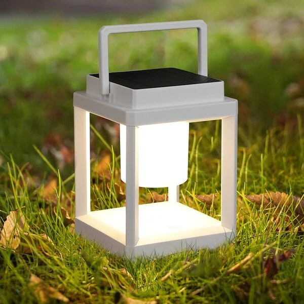 Outdoor Table Lamp, 3-Level Brightness Portable Rechargeable Solar Lamp Waterproof for Patio/Camping