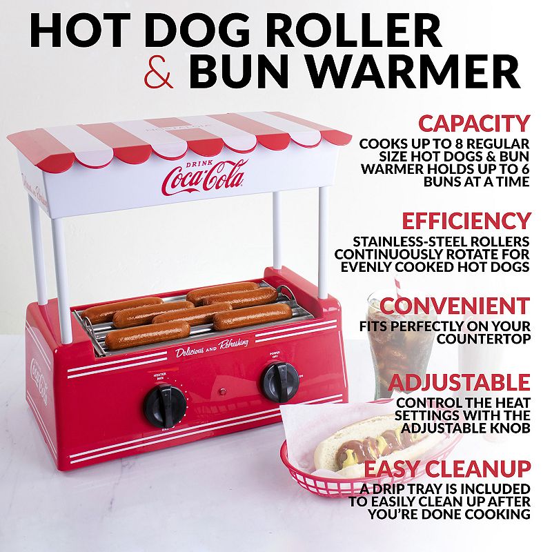 Nostalgia Electrics Coca-Cola Hot Dog Roller and Bun Warmer