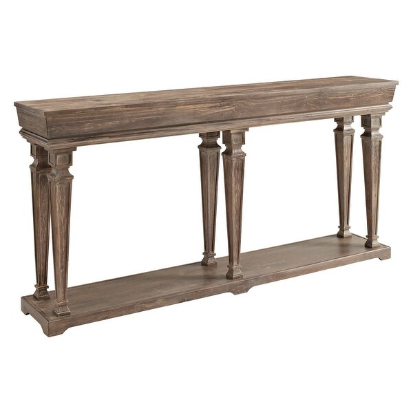 Benjamin Long Console Table， Weathered Driftwood