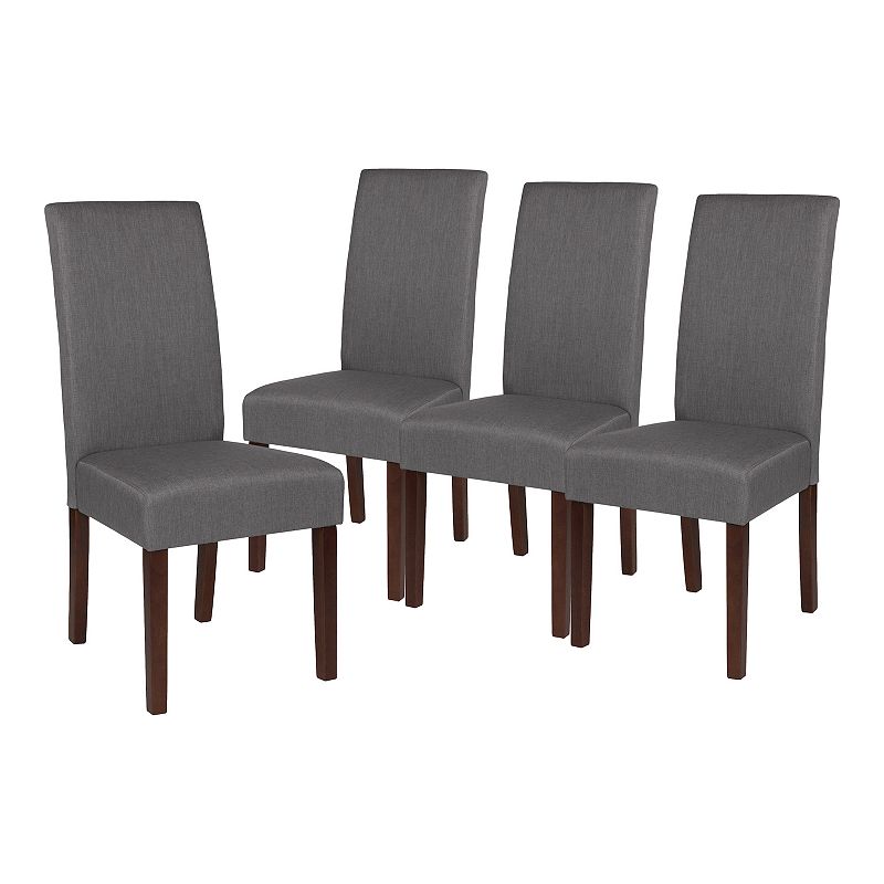 Merrick Lane Ellison Mid-Century Panel Back Parsons Accent Dining Chair - Set of 4