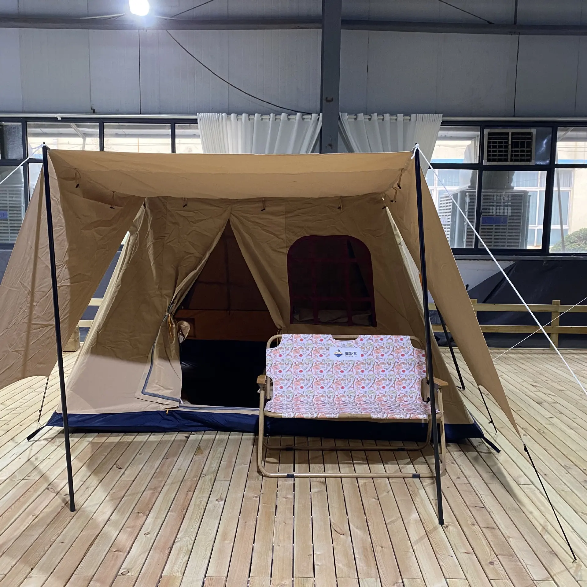 Wholesale Outdoor Waterproof Cotton Canvas Camp Tent Luxury Thicker TC Cotton Large Spring Camping Tent