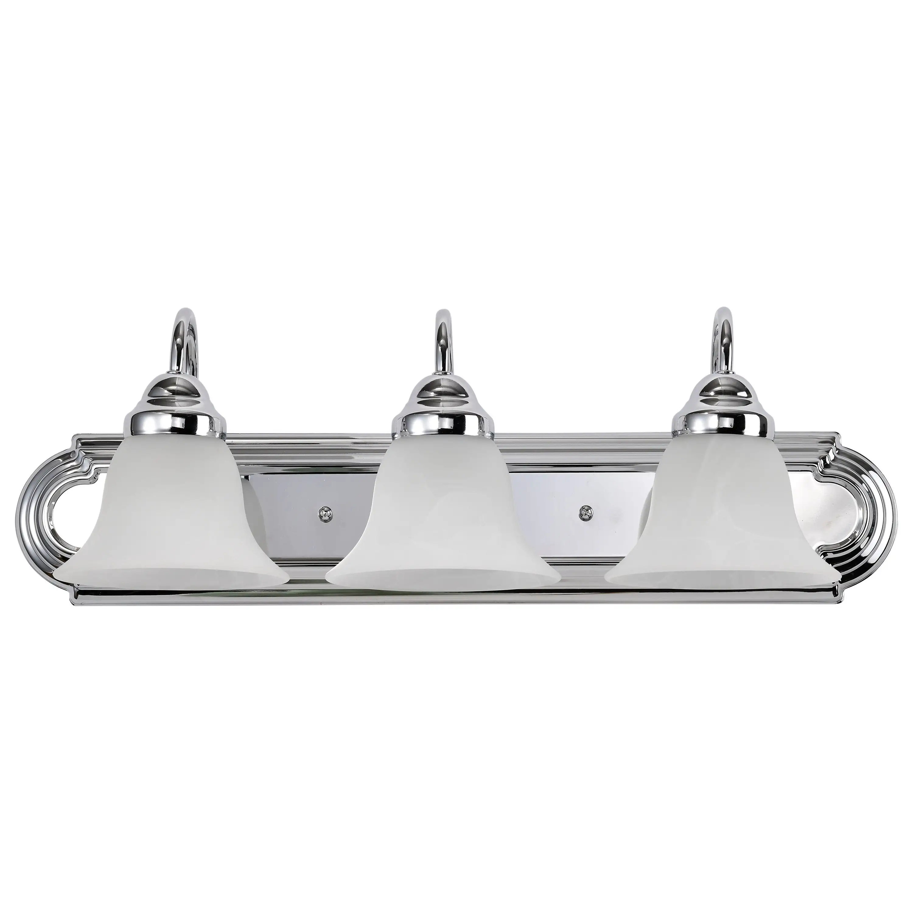 Ballerina - 3 Light Vanity - Polished Chrome Finish with Alabaster Glass - Polished Chrome