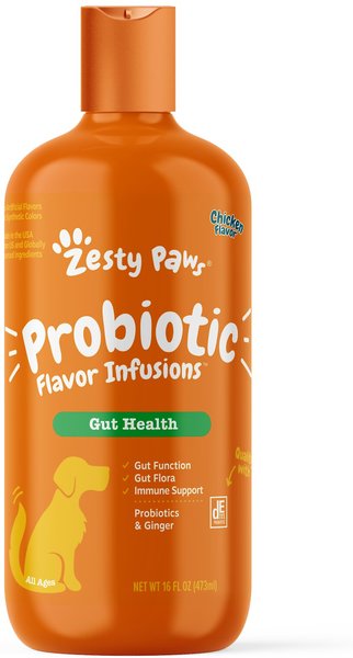 Zesty Paws Probiotic Flavor Infusions Chicken Flavored Liquid Digestive Supplement for Dogs