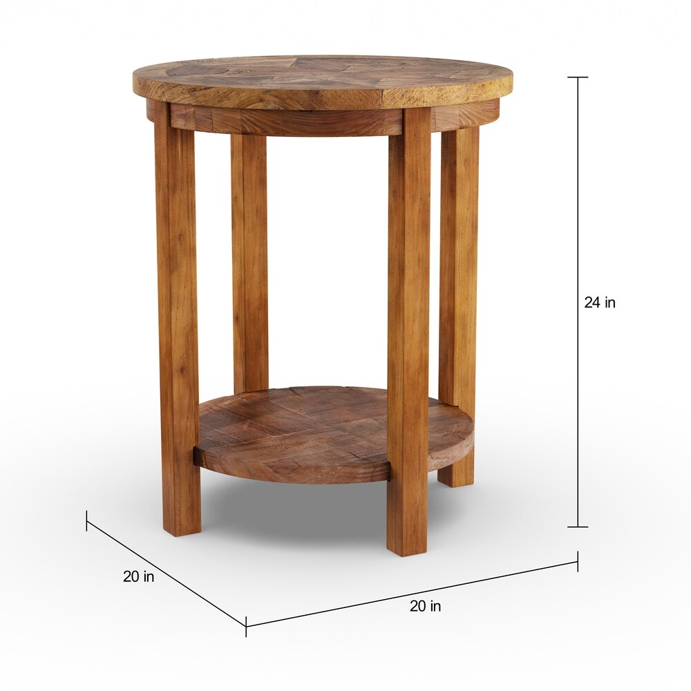 The Gray Barn Rosings Park Reclaimed Wood End Table with Shelf