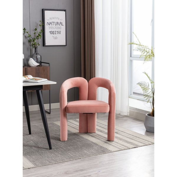 Velvet Upholstered Goat's horn Armless Accent Chair For Living Room