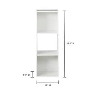 ClosetMaid 36 in. H x 12 in. W x 12 in. D White Wood 3-Cube Storage Organizer 12252