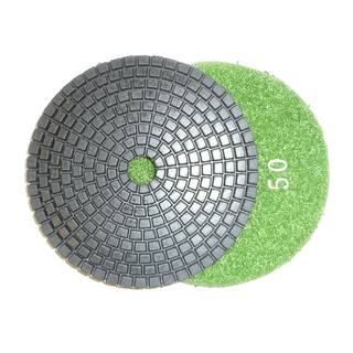 4 in. JHX Wet Diamond Polishing Pads for GraniteConcrete (Set of 7) with 4 in. Semi-Rigid Back Holder JHXR205SET8