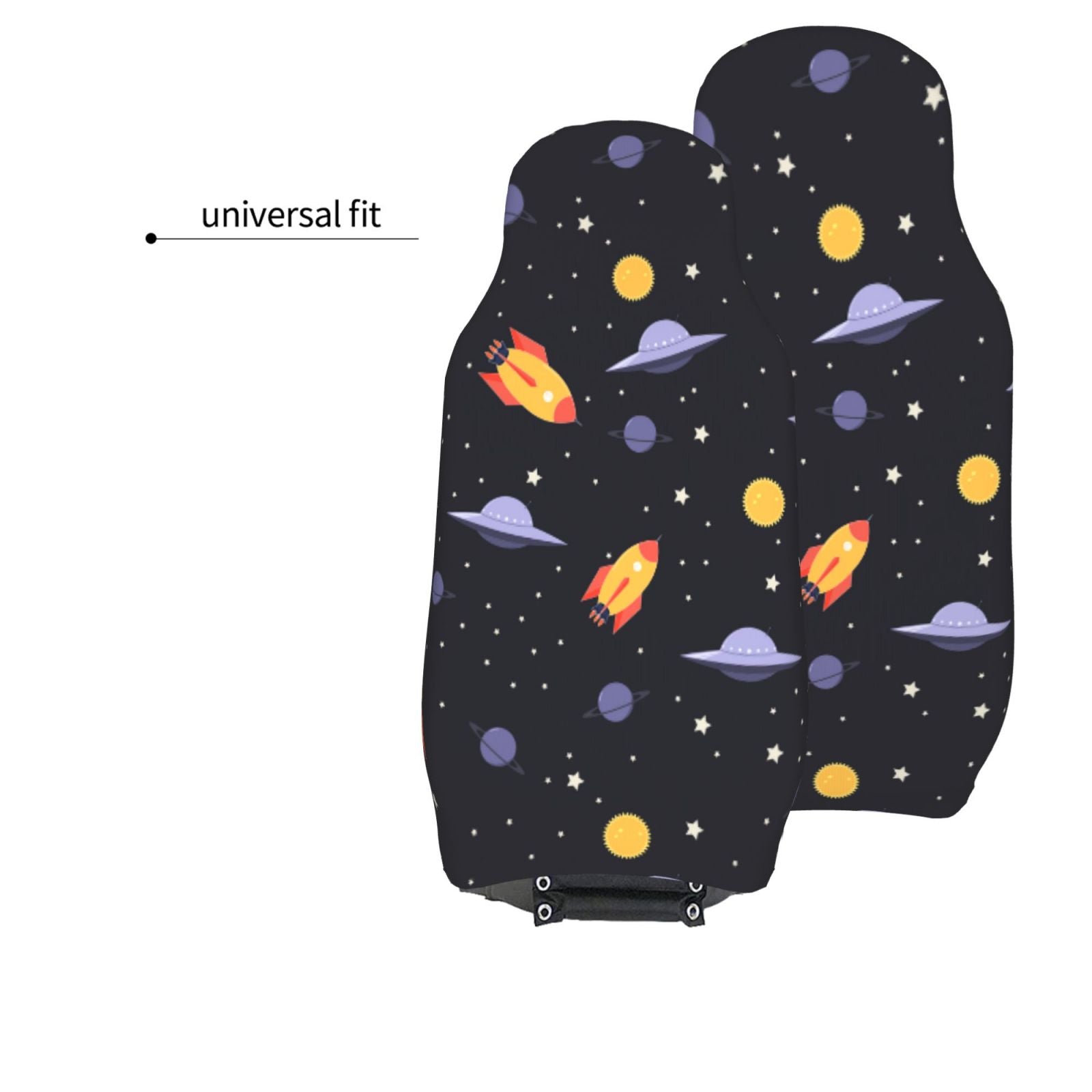 TEQUAN Front Seat Covers， Ufos Planets Stars Pattern 2 Piece Car Seat Cover Fit Most Car SUV Truck Van