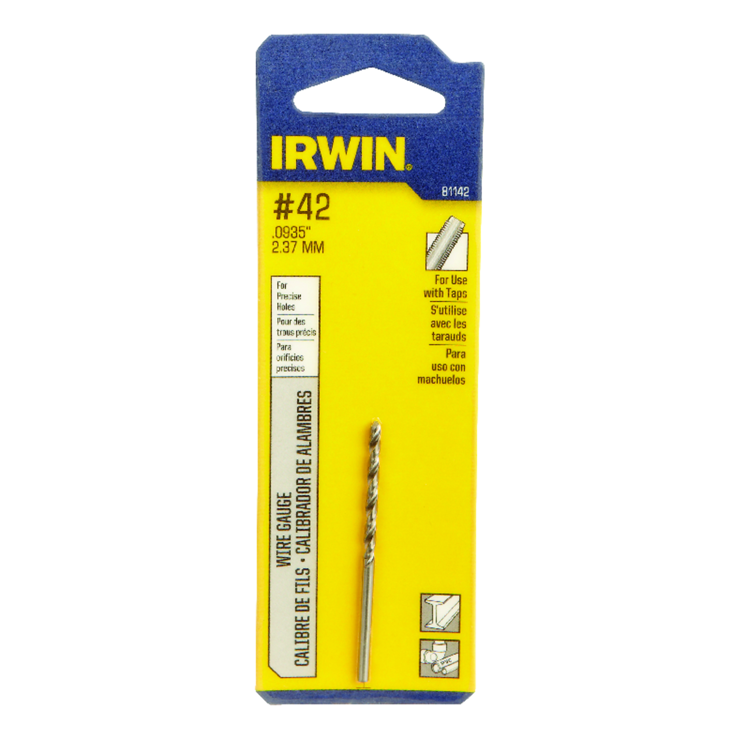 Irwin #42 X 2-1/4 in. L High Speed Steel Wire Gauge Bit 1 pc