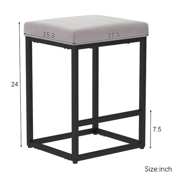 Modern Set of 2 Backless Bar Stools