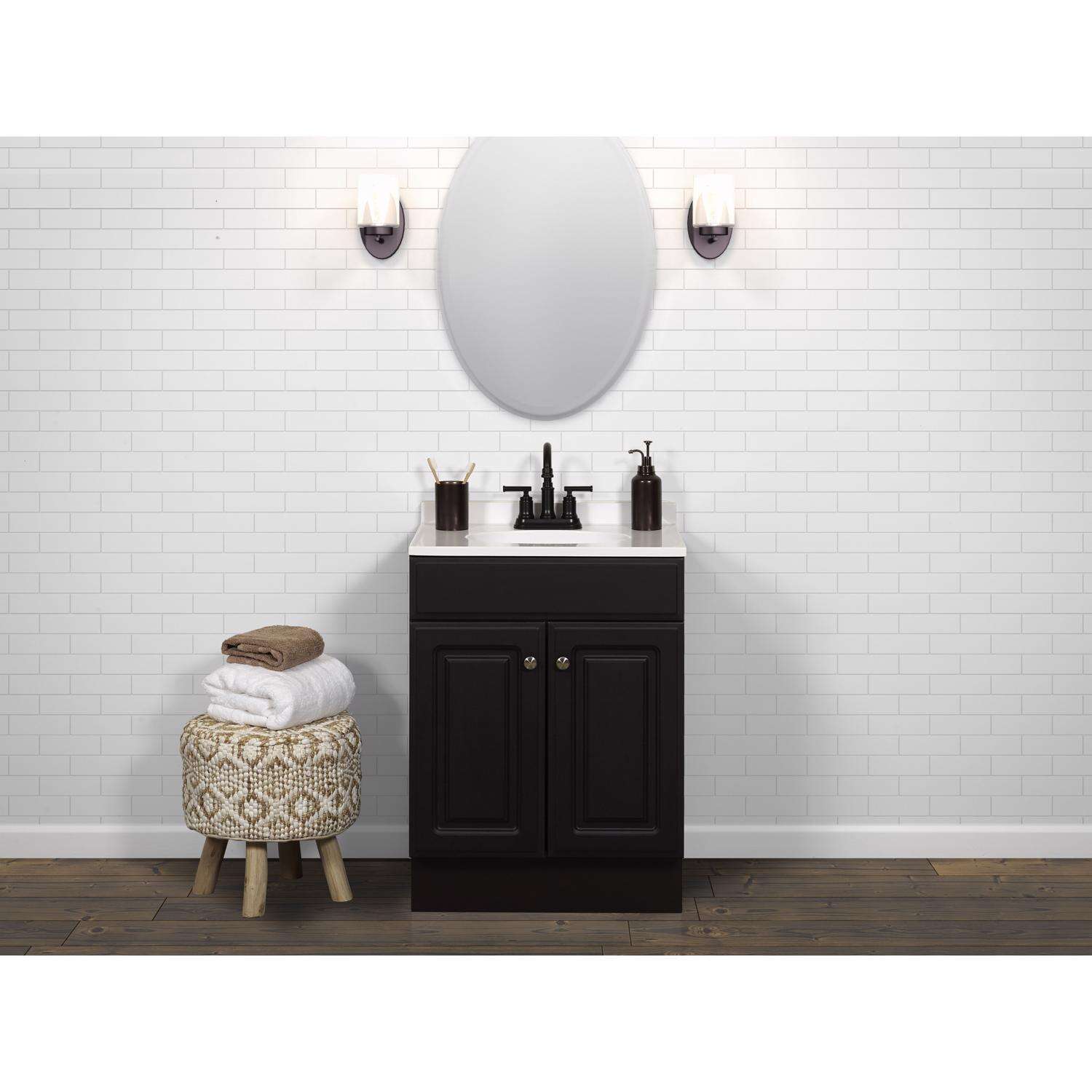 Zenna Home Single Espresso Bathroom Vanity 24 in. W X 18 in. D X 35 in. H