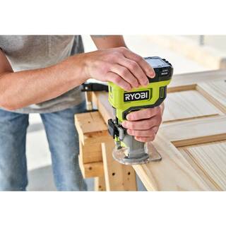 RYOBI ONE+ 18V Cordless Compact Fixed Base Router (Tool Only) with 24-Piece Router Bit Set PCL424B-A252401