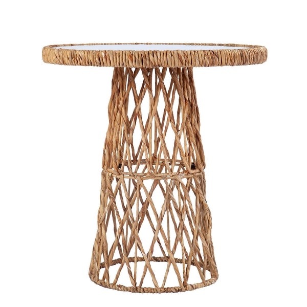 SEI Furniture Nyland Coastal Natural Woven Fiber Side Table