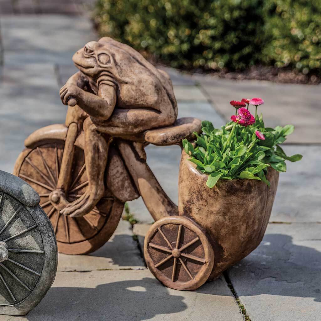 Campania International Tricycle Frog Planter Statue