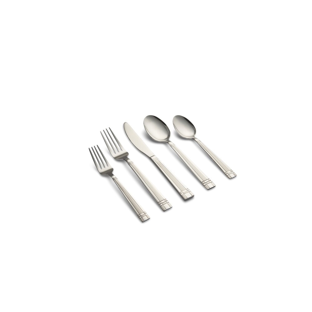 Cambridge Silversmiths Axis Sand 20 Piece Flatware Set  Service for 4   20 Piece