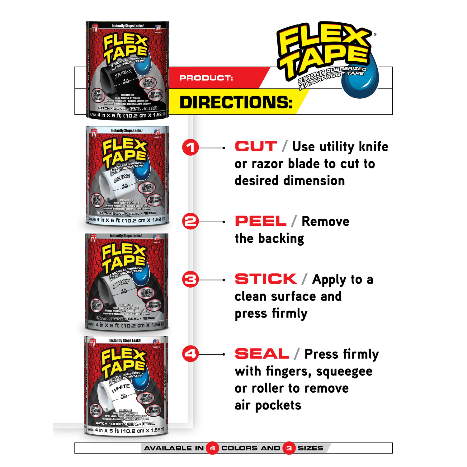 FLEX SEAL Family of Products FLEX MINI Patch and Repair Kit 2 pk