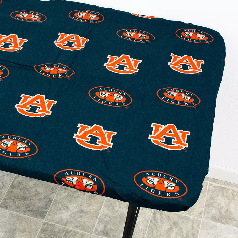 NCAA Auburn Tigers Tailgate Fitted Tablecloth， 72 x 30