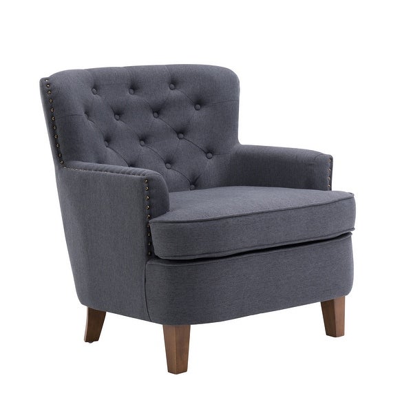 Porthos Home Idir Accent Chair， Fabric Upholstery， Rubber Wood Legs