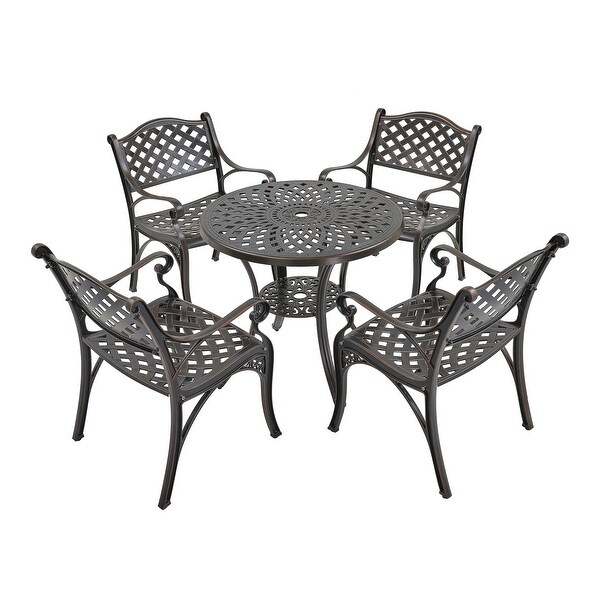 5Piece Cast Aluminum Patio Dining Set