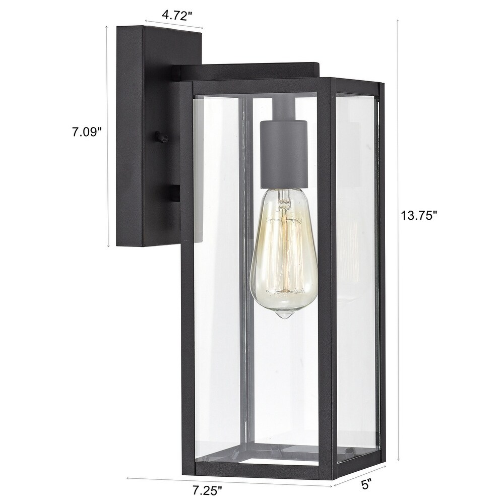 Rectangular Porch Light with One Light Lantern Matte Black Finish   7.25*5*13.75