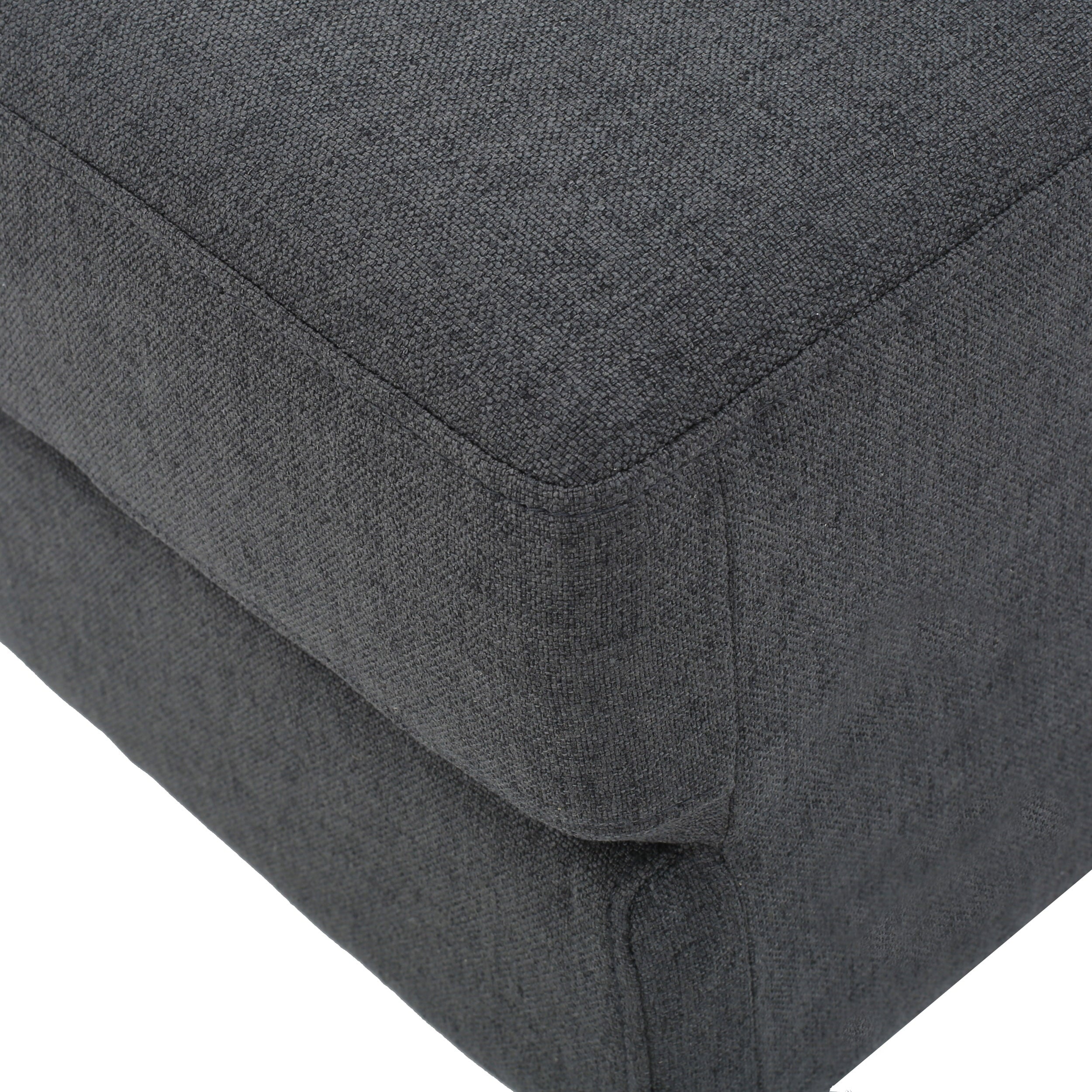 GDF Studio Contemporary Carolina Fabric Sectional Couch, Dark Grey