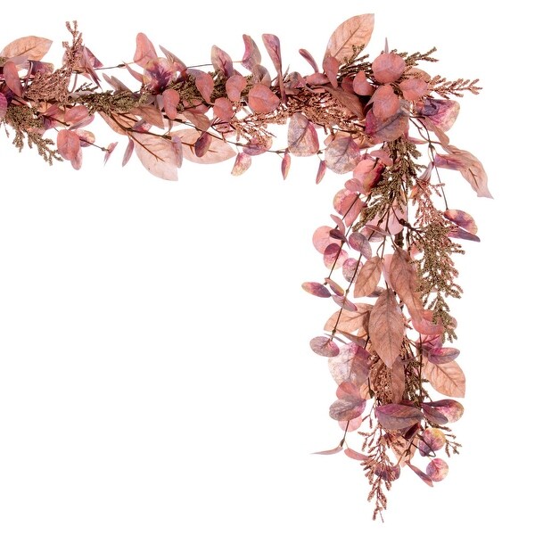 Vickerman 5' Dusty Rose Artificial Fall Eucalyptus and Berry Garland.