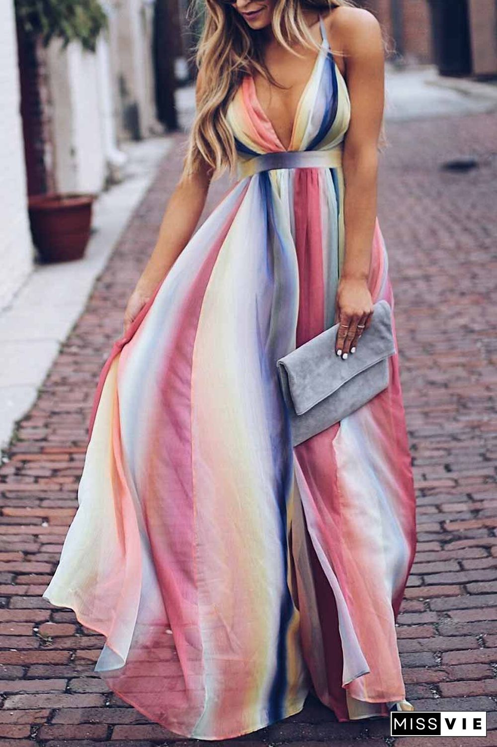 Sling Bohemian Print Maxi Dress