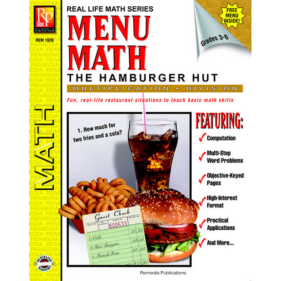 Remedia Publications REM102B Menu Math Hamburger H...