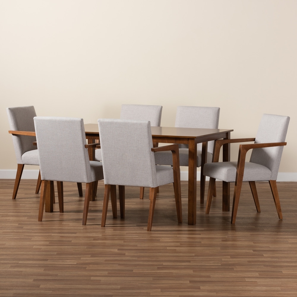 Glenda Mid Century Modern 7 Piece Dining Set