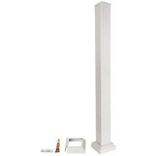 NewTechWood Allure 3 in. x 3 in. x 36 in. White Aluminum Deck Post Kit AL-POST-36-WHI