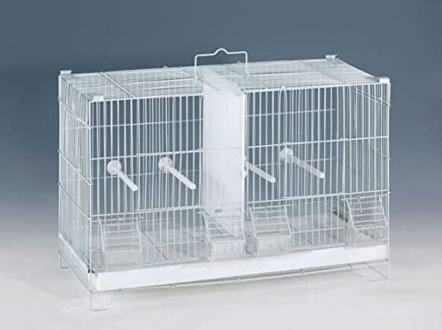 Lot of 4 of Stack and Lock Double Breeding Breeder Flight Bird Quail Aviary Canary Finches Cage with Center Wire and Solid Dividers Side Breeding Nest Doors