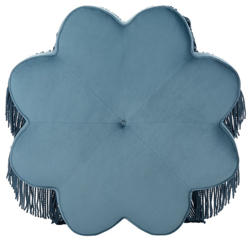 Judith Flower Ottoman Dusty Blue   Contemporary   Footstools And Ottomans   by V.S.D Furniture  Houzz