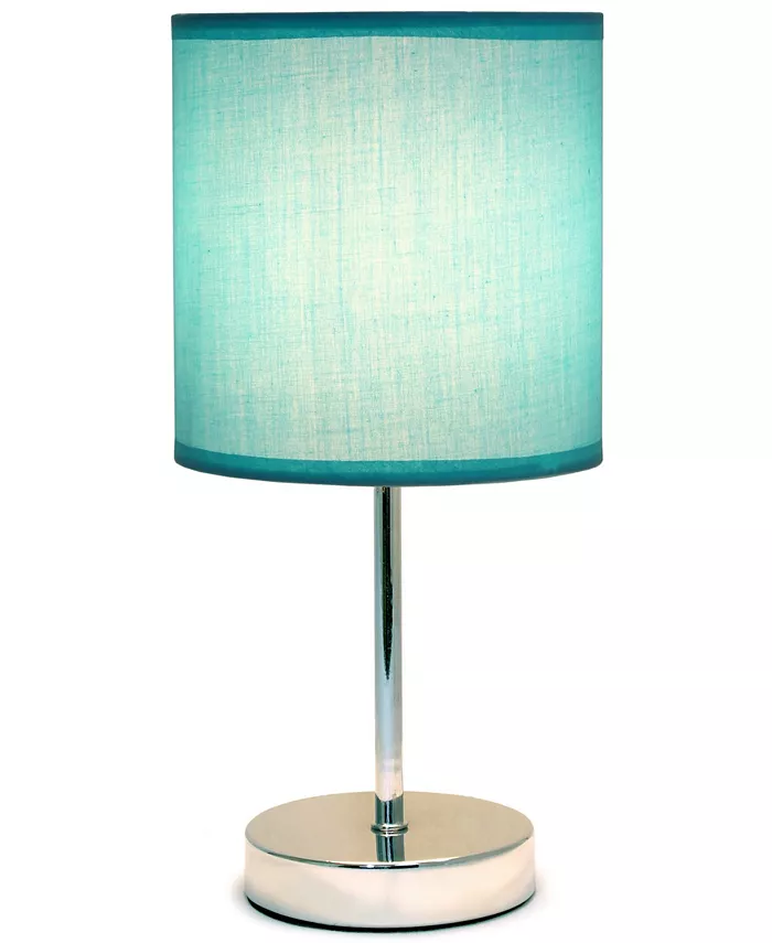 All The Rages Simple Designs Chrome Mini Basic Table Lamp with Fabric Shade