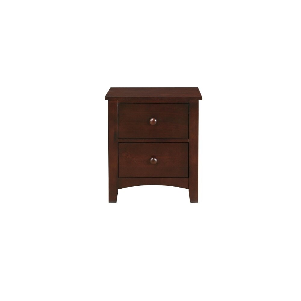 Modern Pine Wood 2- Drawer Night Stand，Brown - - 20855268