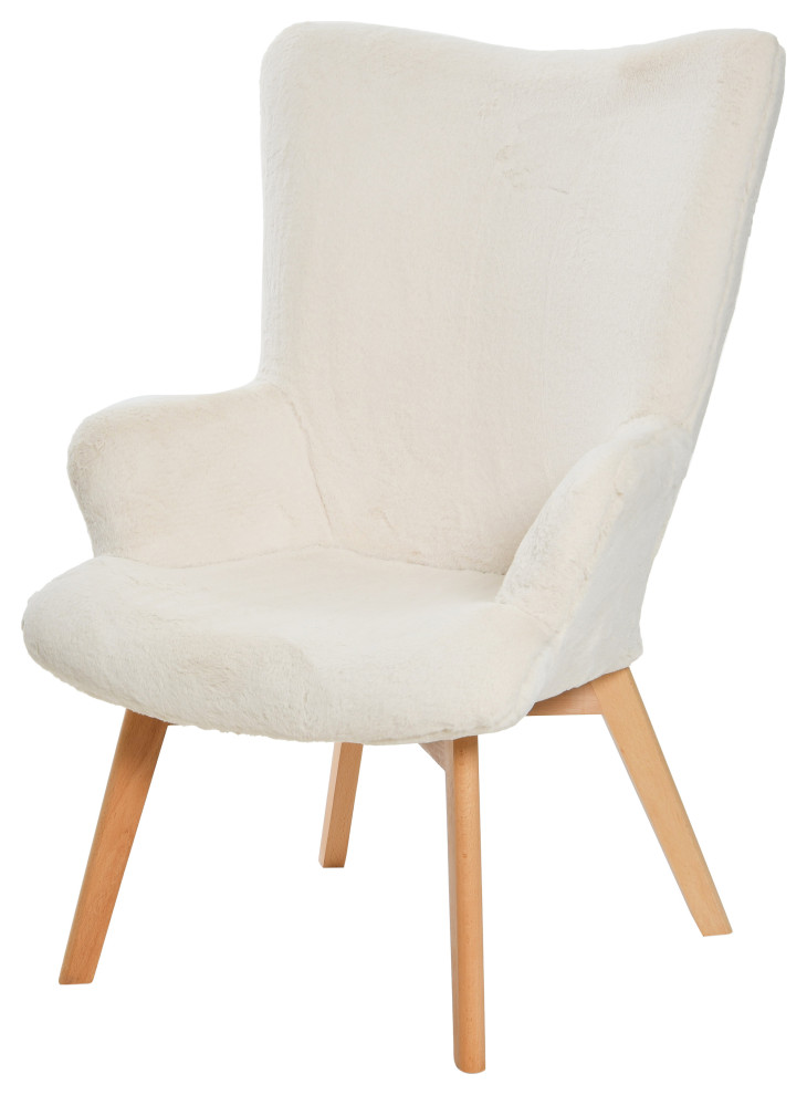 Napster Plush Wingback Chair   Midcentury   Armchairs And Accent Chairs   by Creative Co op  Houzz