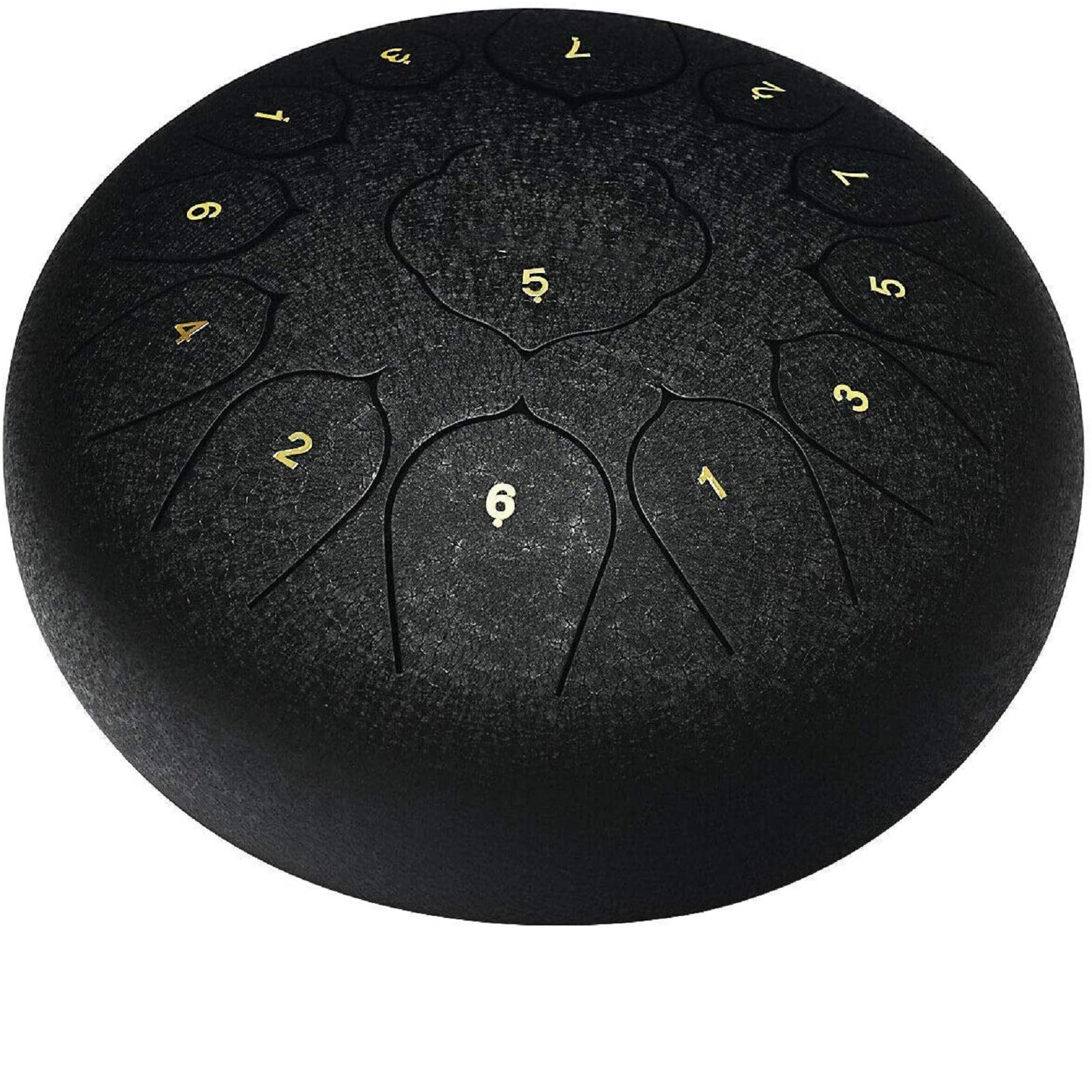 Sonart 12 Inch High Carbon Steel Tongue Drum, 13 Notes Lotus Hand Steel Pan Drum w/Drum Hammer