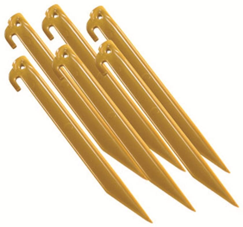 Coleman ABS Plastic 9" Tent Stakes (6-Pack), Yellow