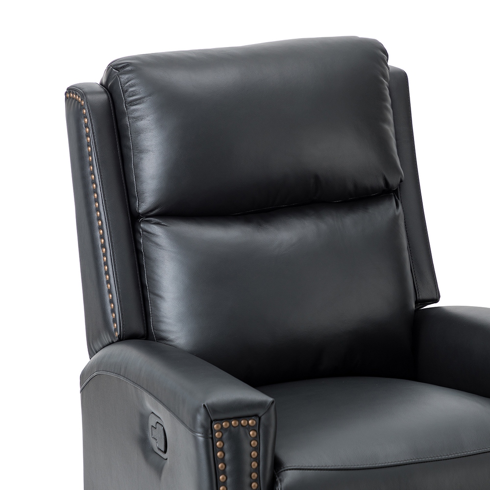 Fiacro 30.31''Wide Modern Genuine Leather Wingback Swivel Rocker Recliner With Tufted Back(Set of 2)