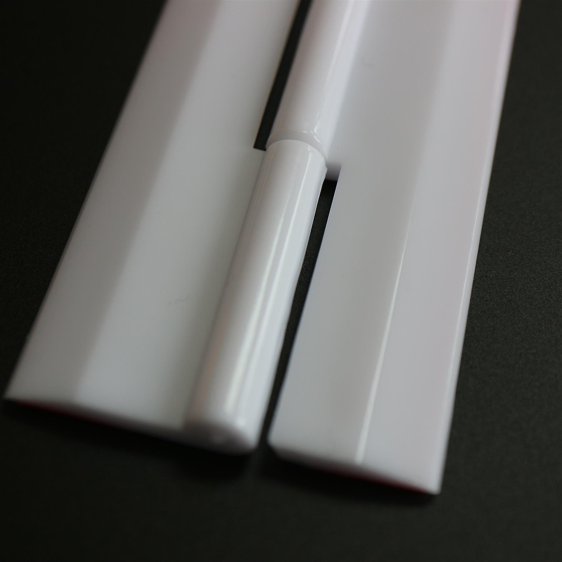 4x White， Acrylic Hinges， 300mm - No Glue Required， Plastic Piano Hinges