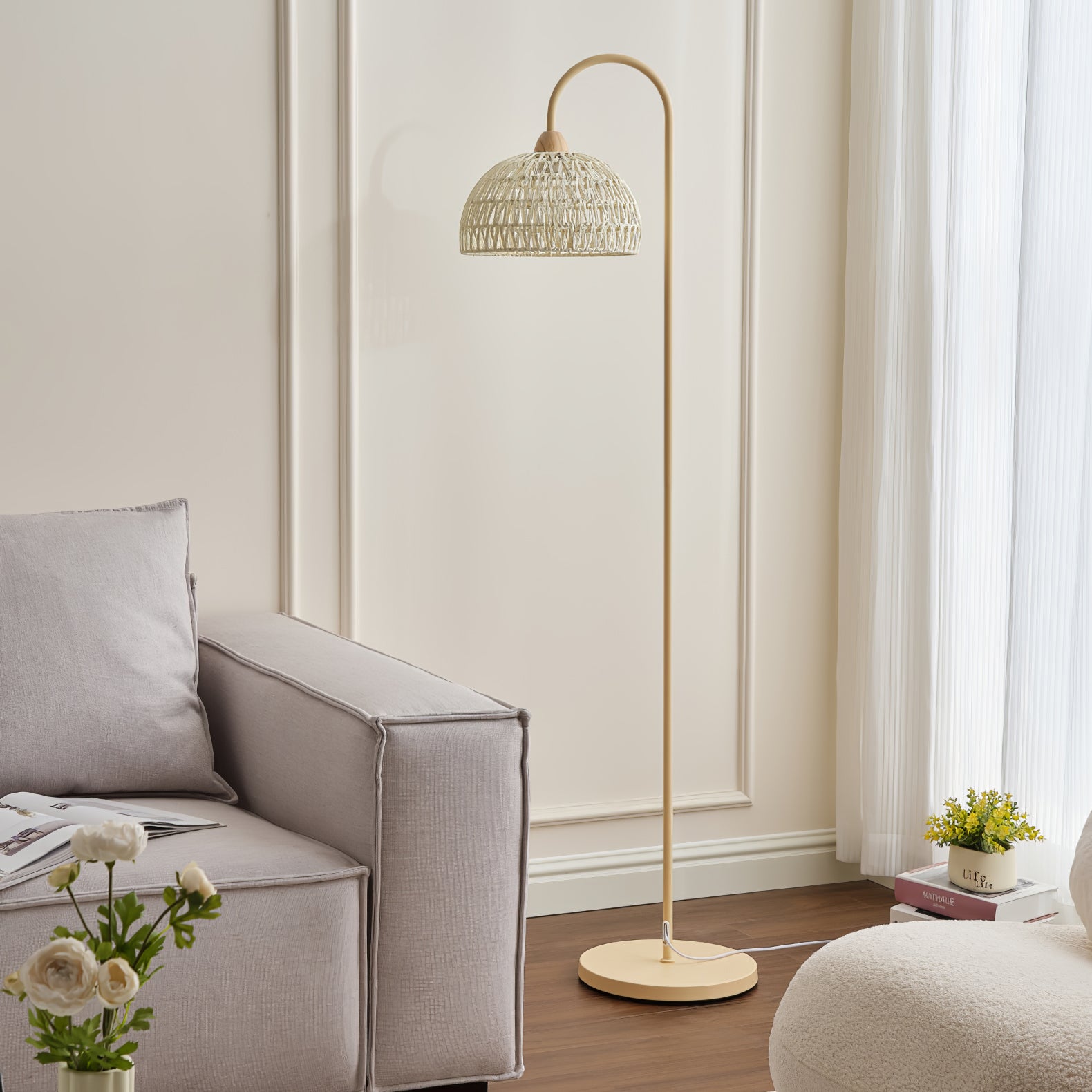 Rattan Arch Floor Lamp