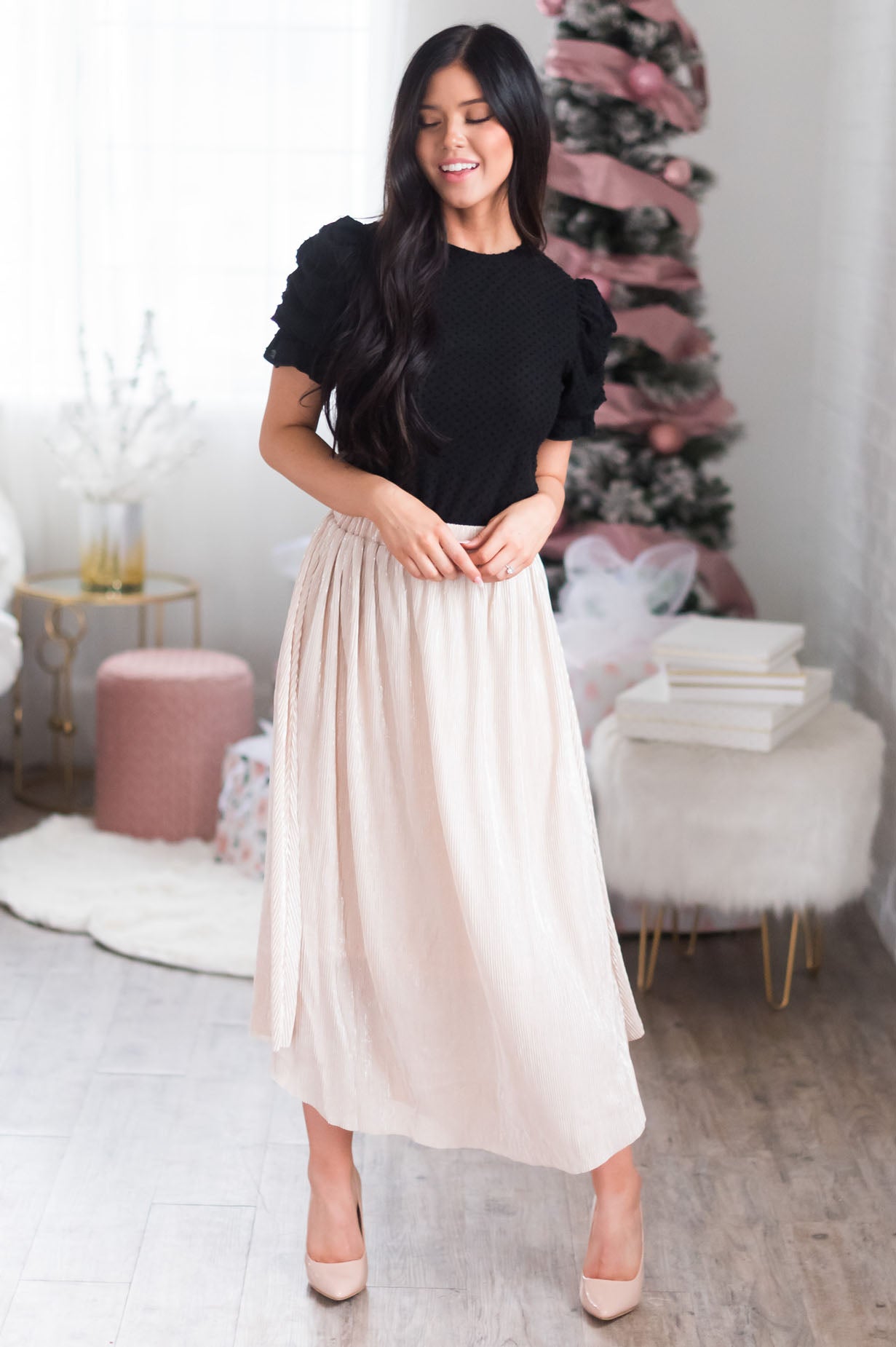 Wish Upon A Star Modest Metallic Skirt